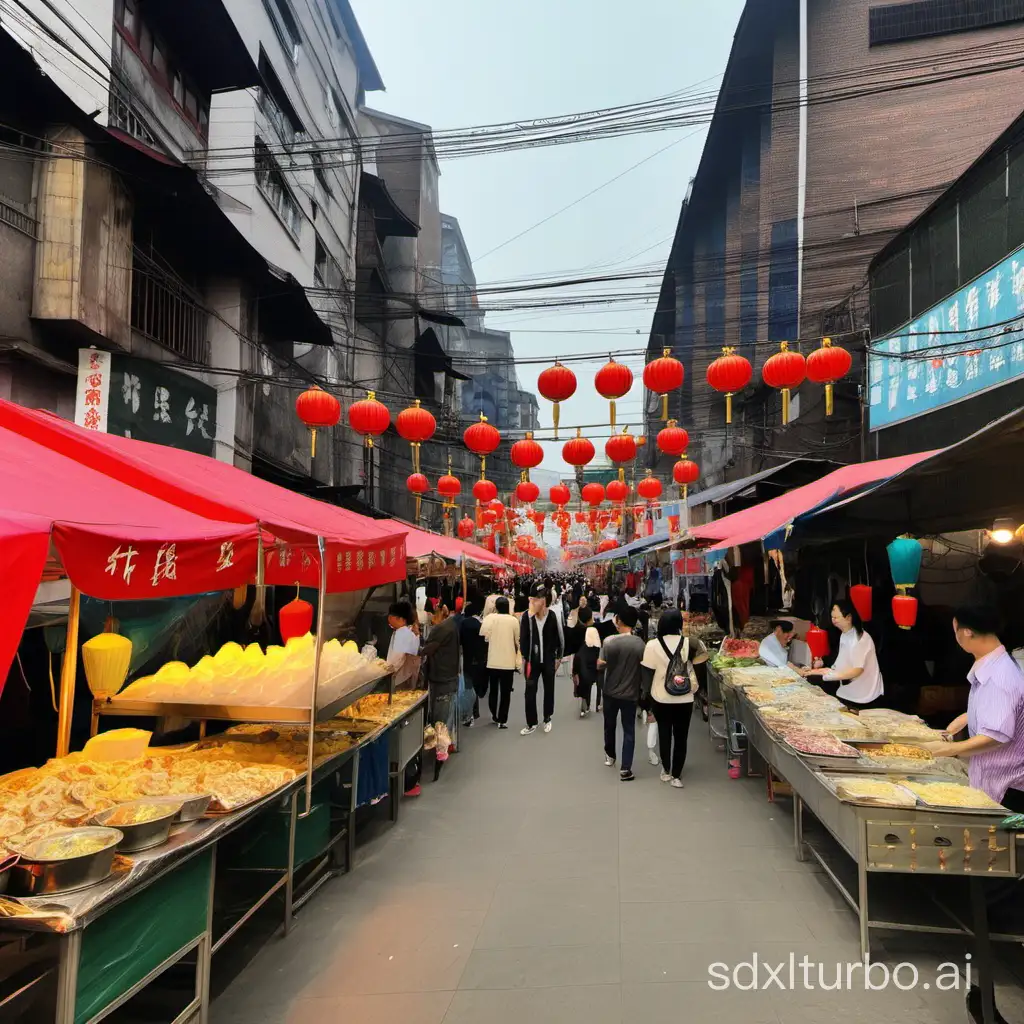 Night-Market-Scene-at-Xilongwang-Street-Featuring-Liuli-Factory-and-Buzhengsi-Street