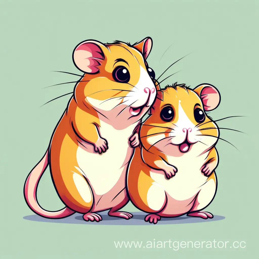 Playful-Cartoon-Hamsters-A-Lively-Tale-of-Opposites-Attract