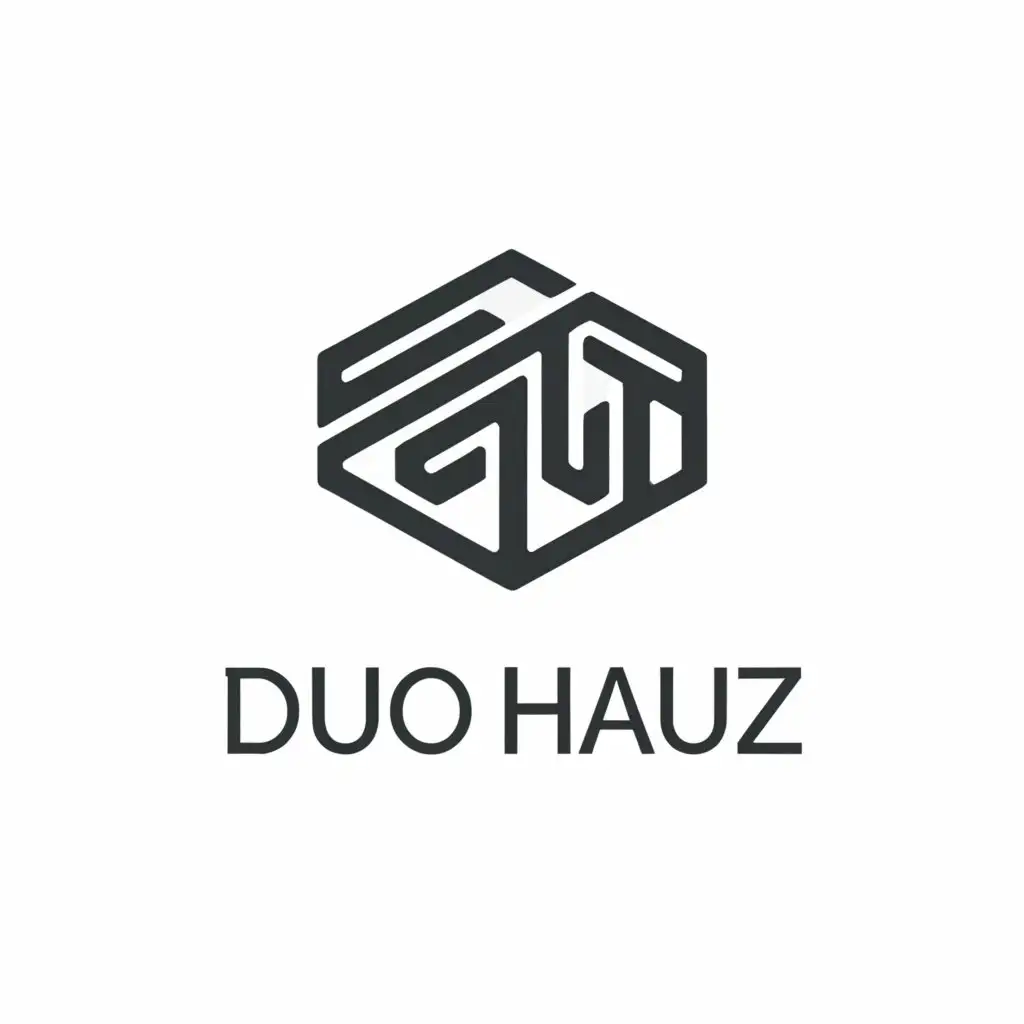 a logo design,with the text "DUO HAUZ", main symbol:modular house,Moderate,be used in Construction industry,clear background