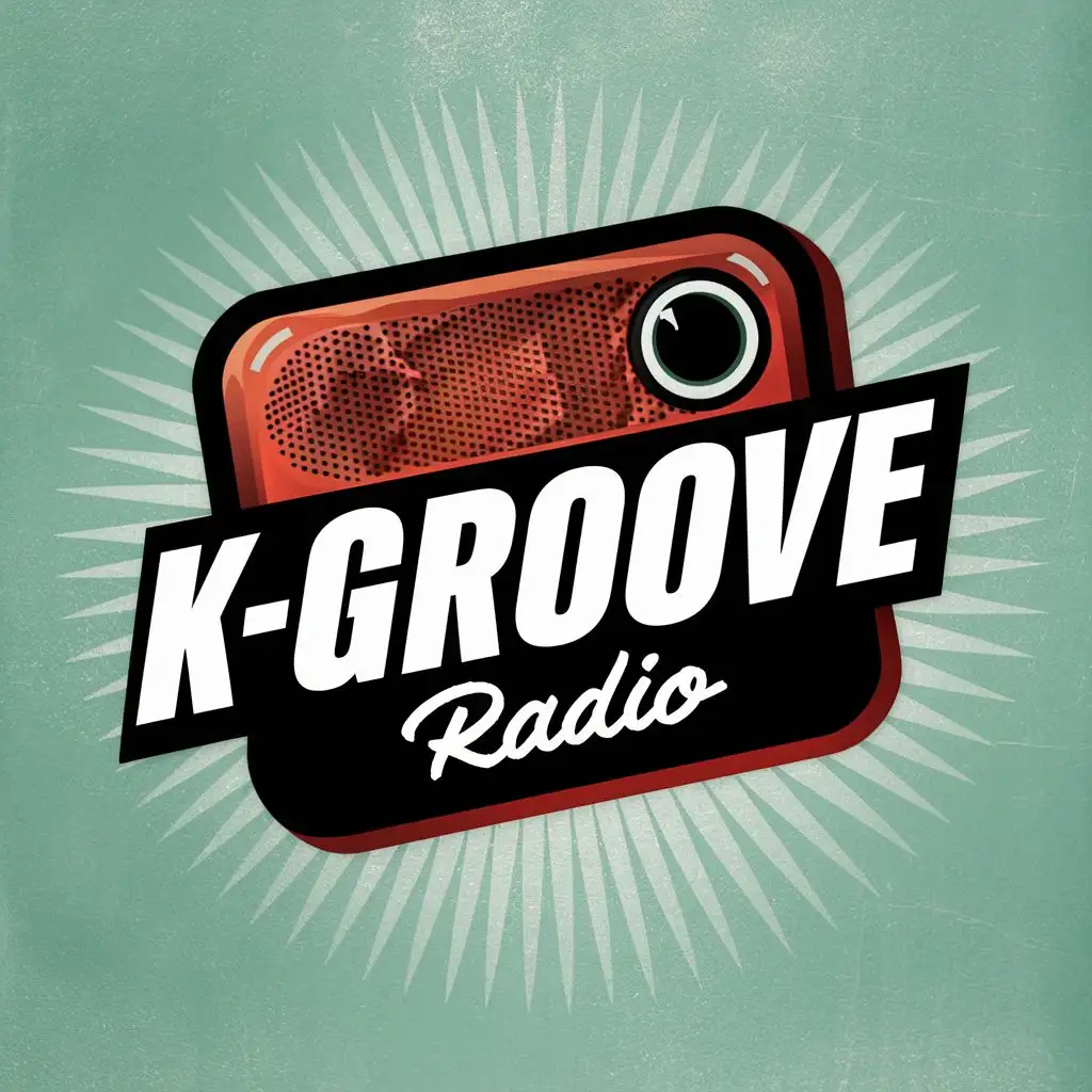logo, Retro radio, with the text "K-Groove Radio", typography, be used in Entertainment industry