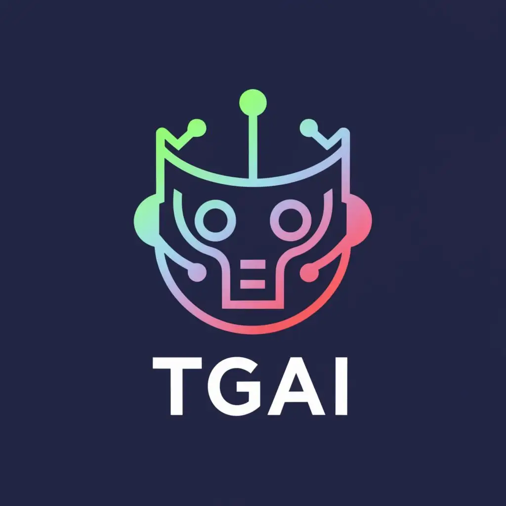 a logo design,with the text "TgAi", main symbol:Ai bot,Moderate,clear background