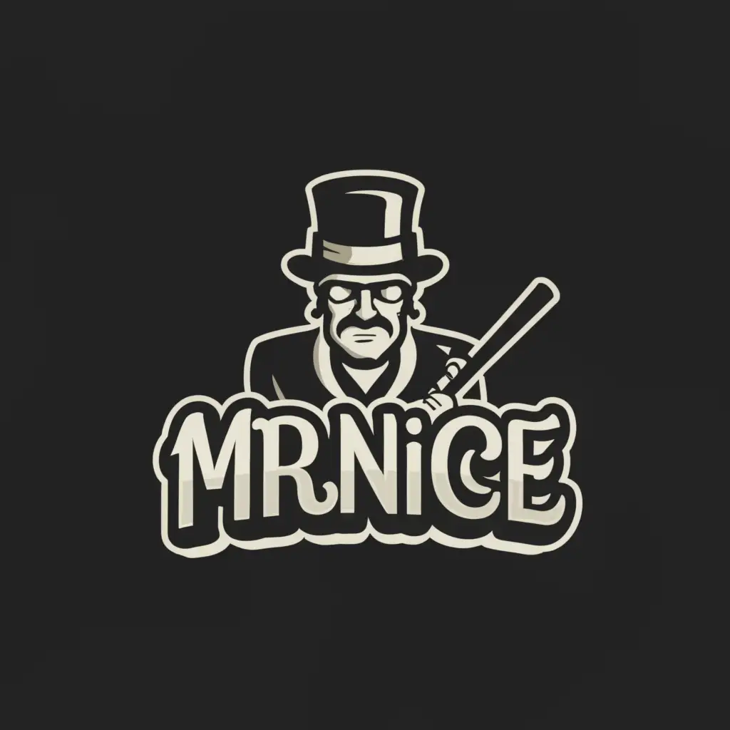 a logo design,with the text "MrNice", main symbol:gentleman drug boss,Moderate,clear background