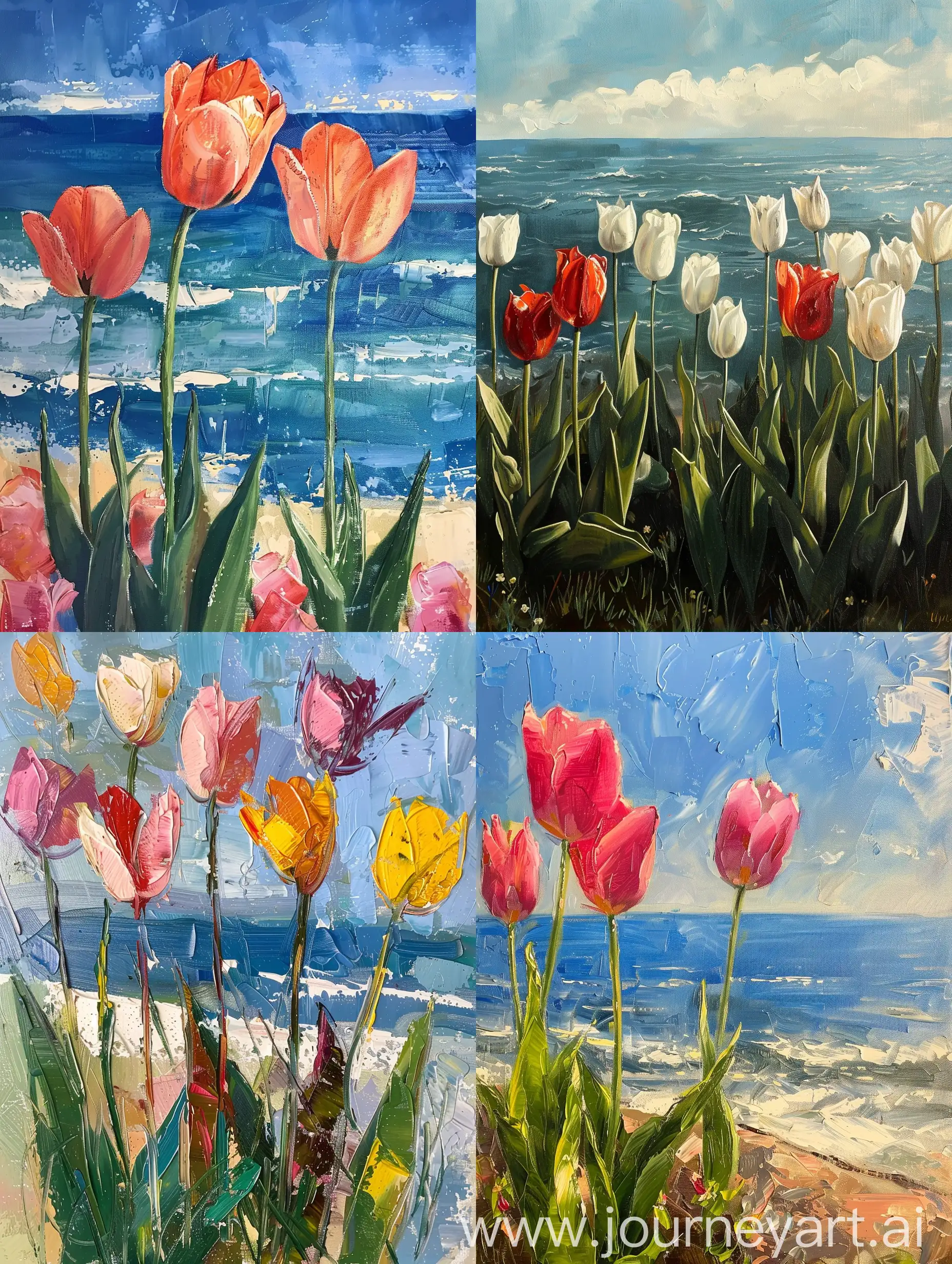 Vibrant-Oil-Painting-of-a-Tulip-Sea-in-34-Aspect-Ratio