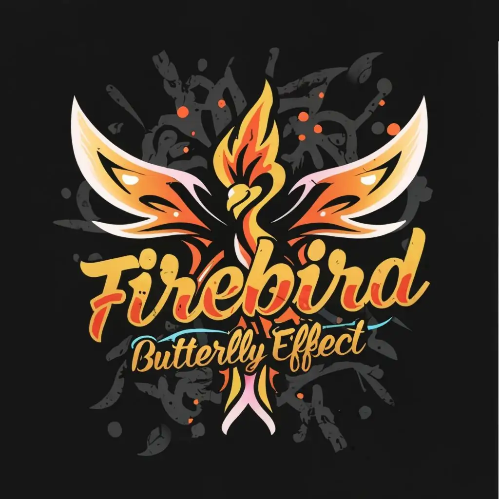 logo, Firebird in street graffiti style, with the text "butterfly effect", typography, be used in Entertainment industry