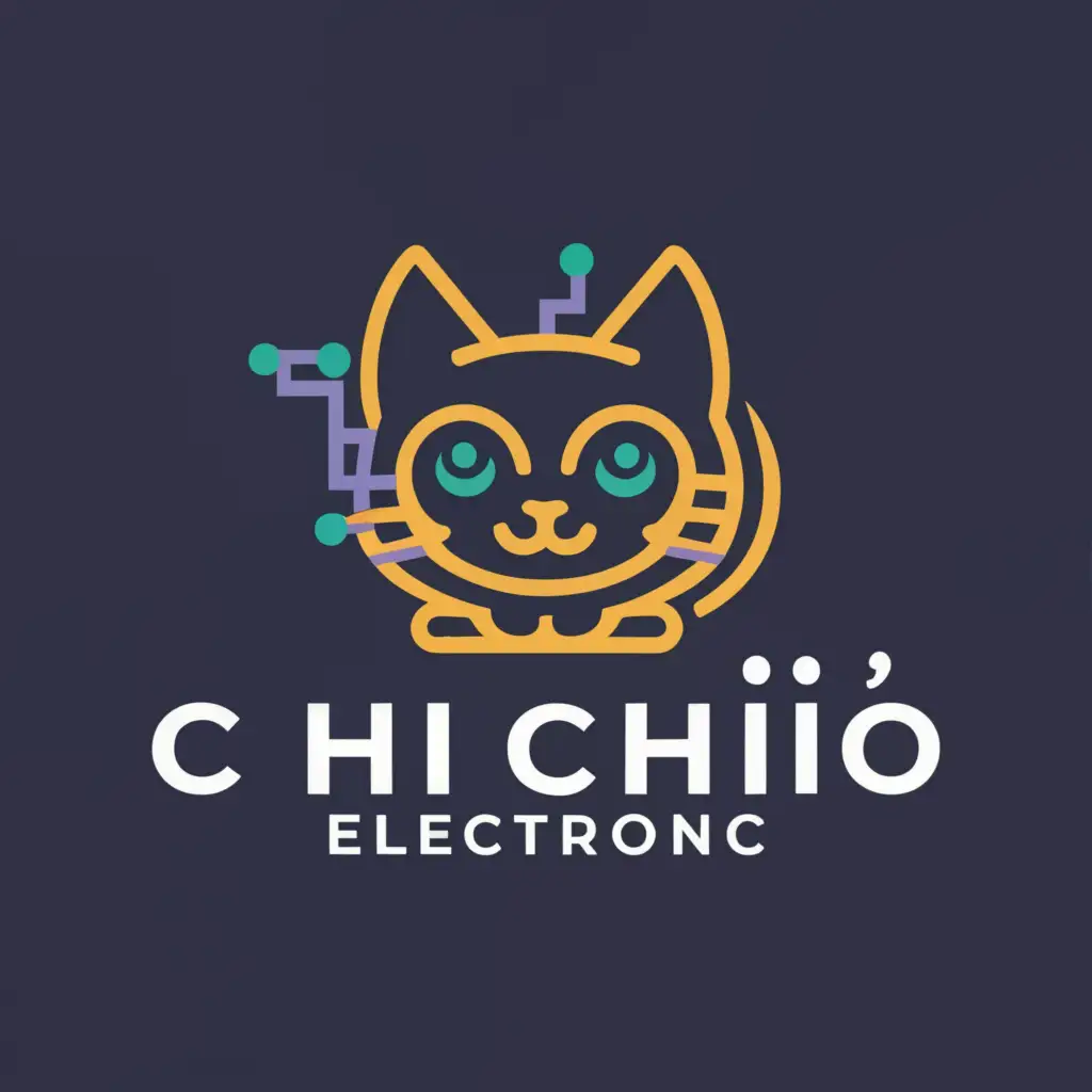 a logo design,with the text "CHIO ELECTRONIC", main symbol:cat,Moderate,be used in Technology industry,clear background