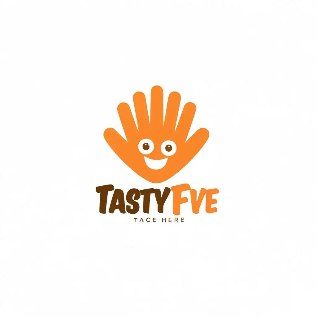 a logo design,with the text "TASTY FIVE", main symbol:HAND WITH SMILE,Moderate,be used in Restaurant industry,clear background