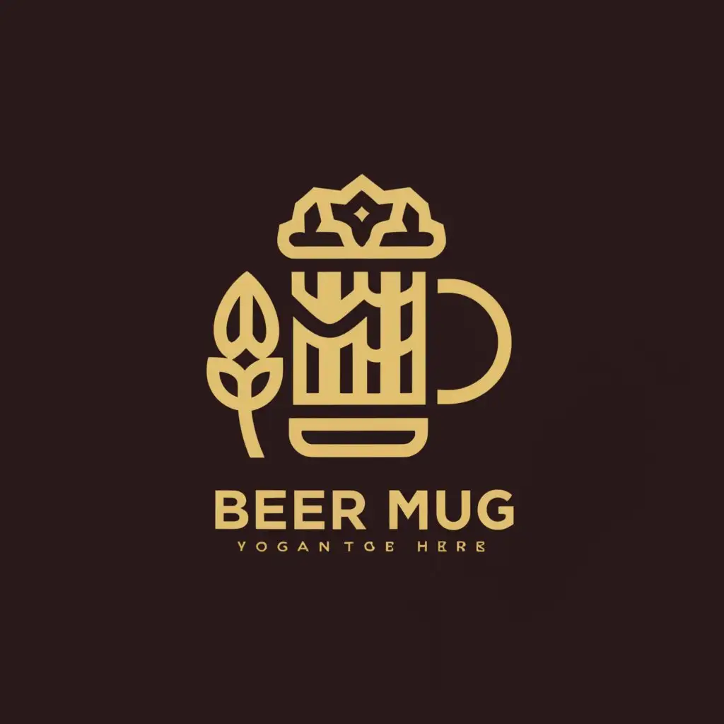 a logo design,with the text "Beer mug", main symbol:Mug, barrel, hops,Умеренный,be used in Розничная торговля industry,clear background