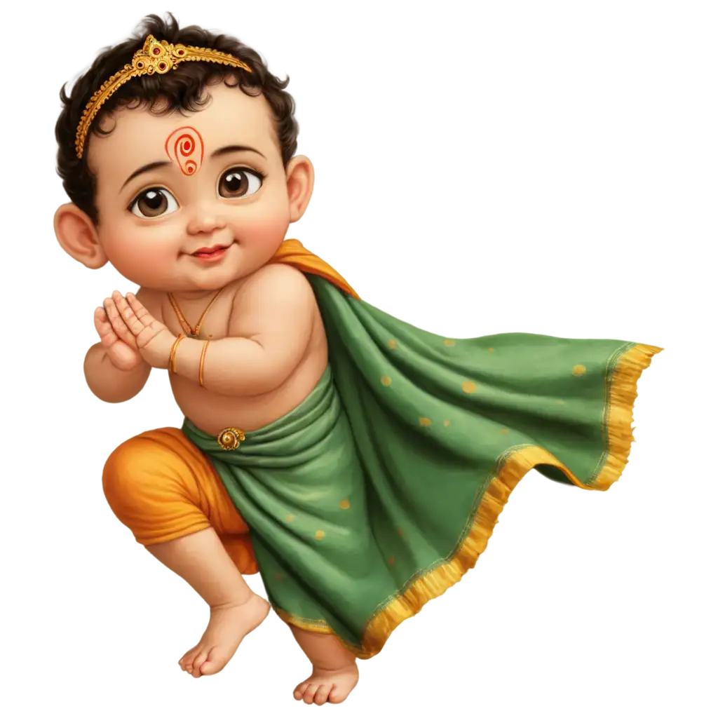 Exquisite-PNG-Image-Captivating-Baby-Krishna-Illustration