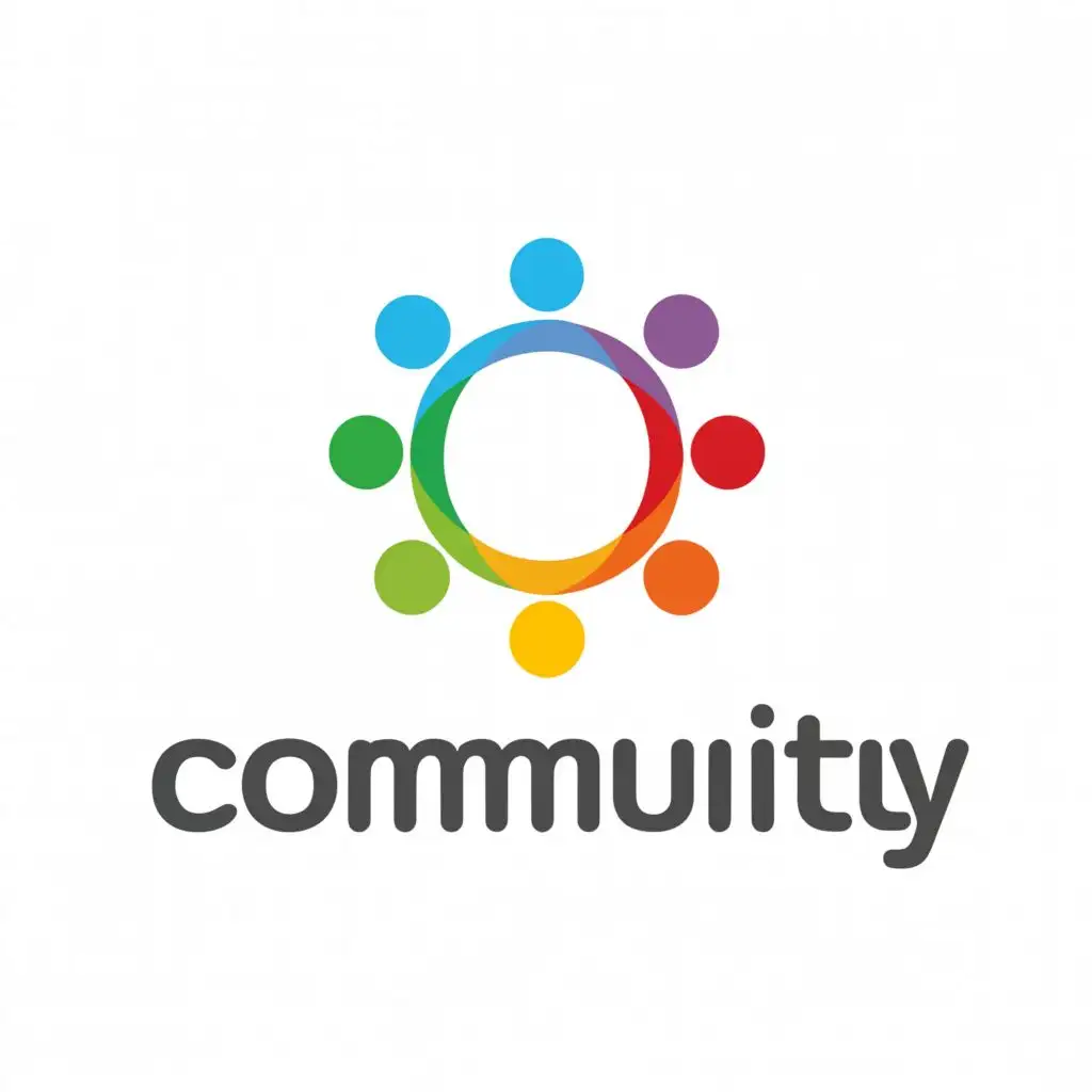 a logo design,with the text "community", main symbol:people together in a round circle,Moderate,clear background