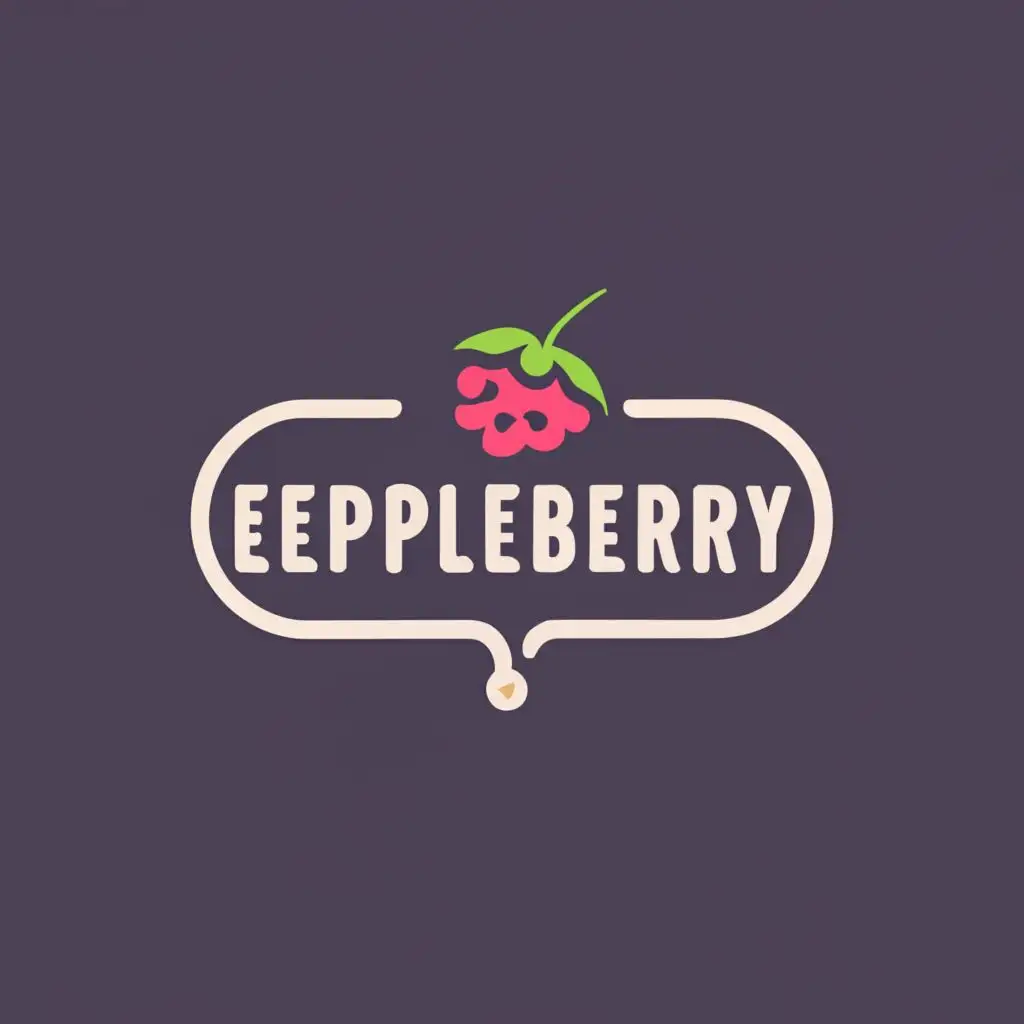 logo, beauty face with berry with the text "EEPLEBERRY", typography