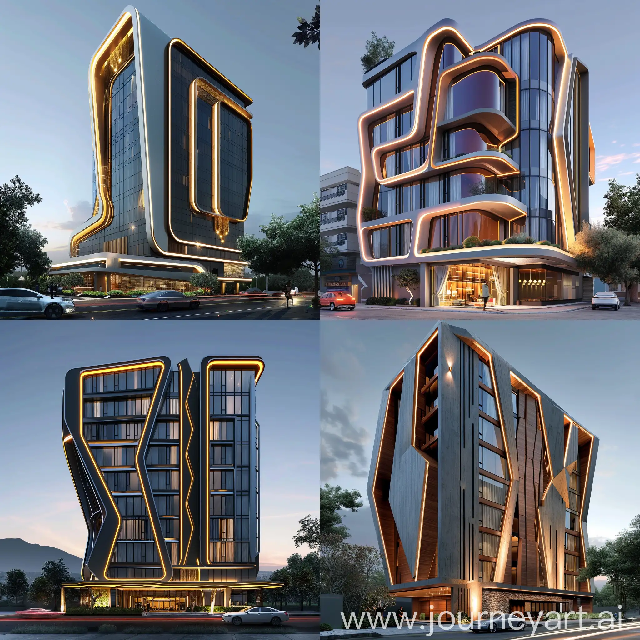 Innovative-8Story-Hotel-Facade-Design-Modern-Architecture-with-Captivating-Lighting