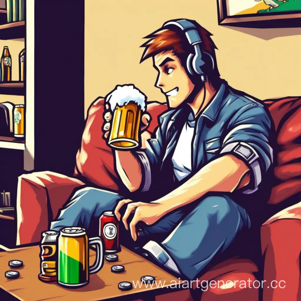 Пить пиво играя в видеоигры