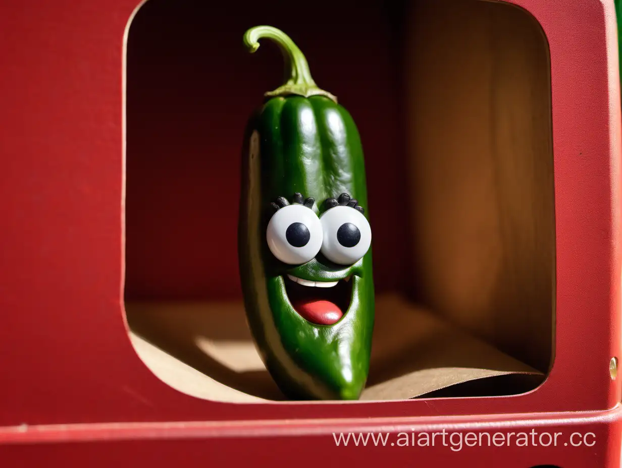 Cheerful-Jalapeo-Pepper-Riding-in-a-CartoonStyled-Compartment