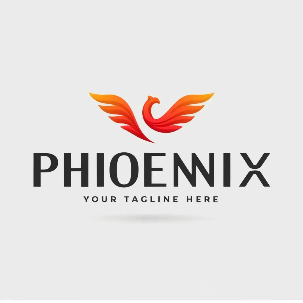 a logo design,with the text "phoenix", main symbol:minimal logo with curved abstract logo of phoenix ,Minimalistic,be used in Nonprofit industry,clear background