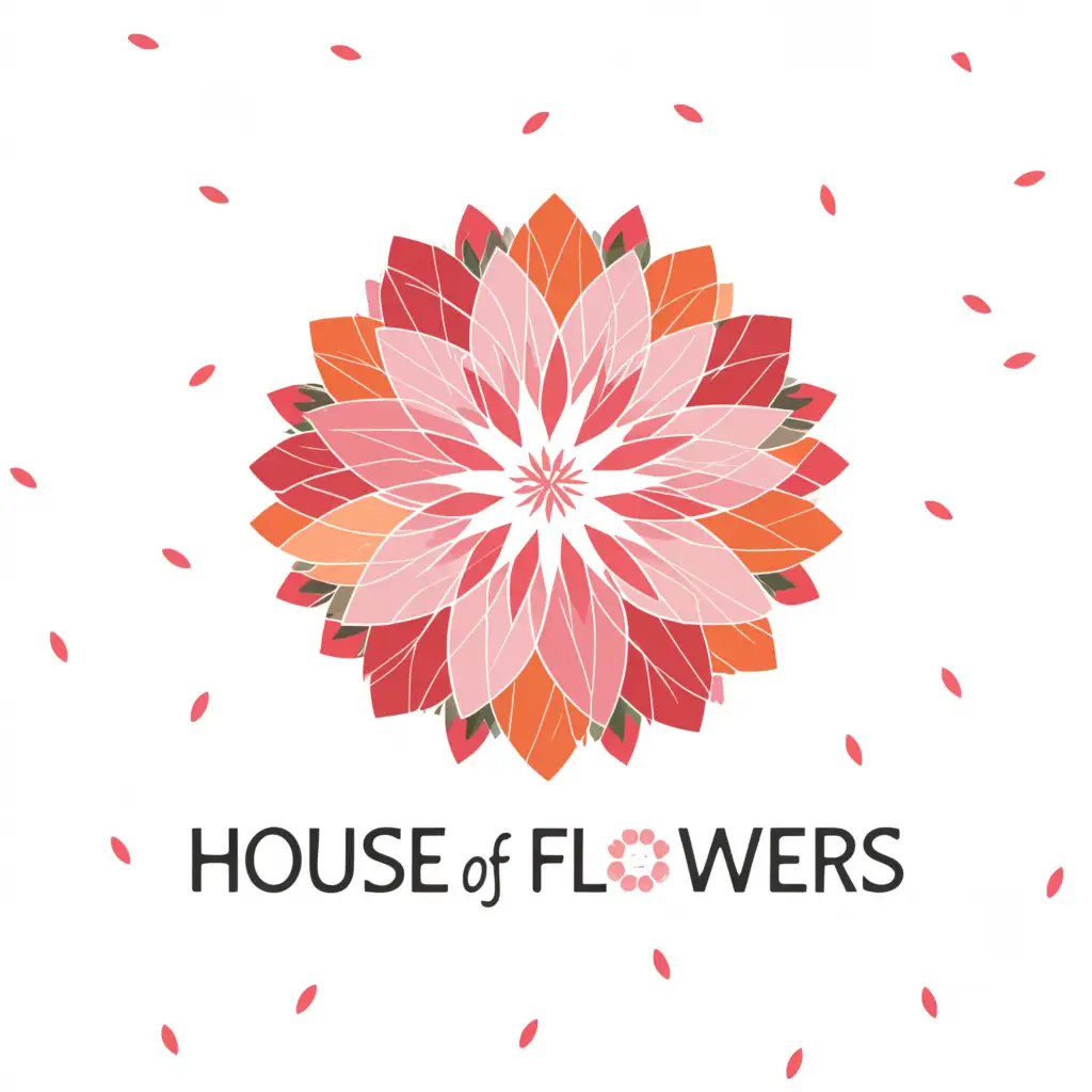 a logo design,with the text "House of Flowers", main symbol:flowers,Moderate,clear background