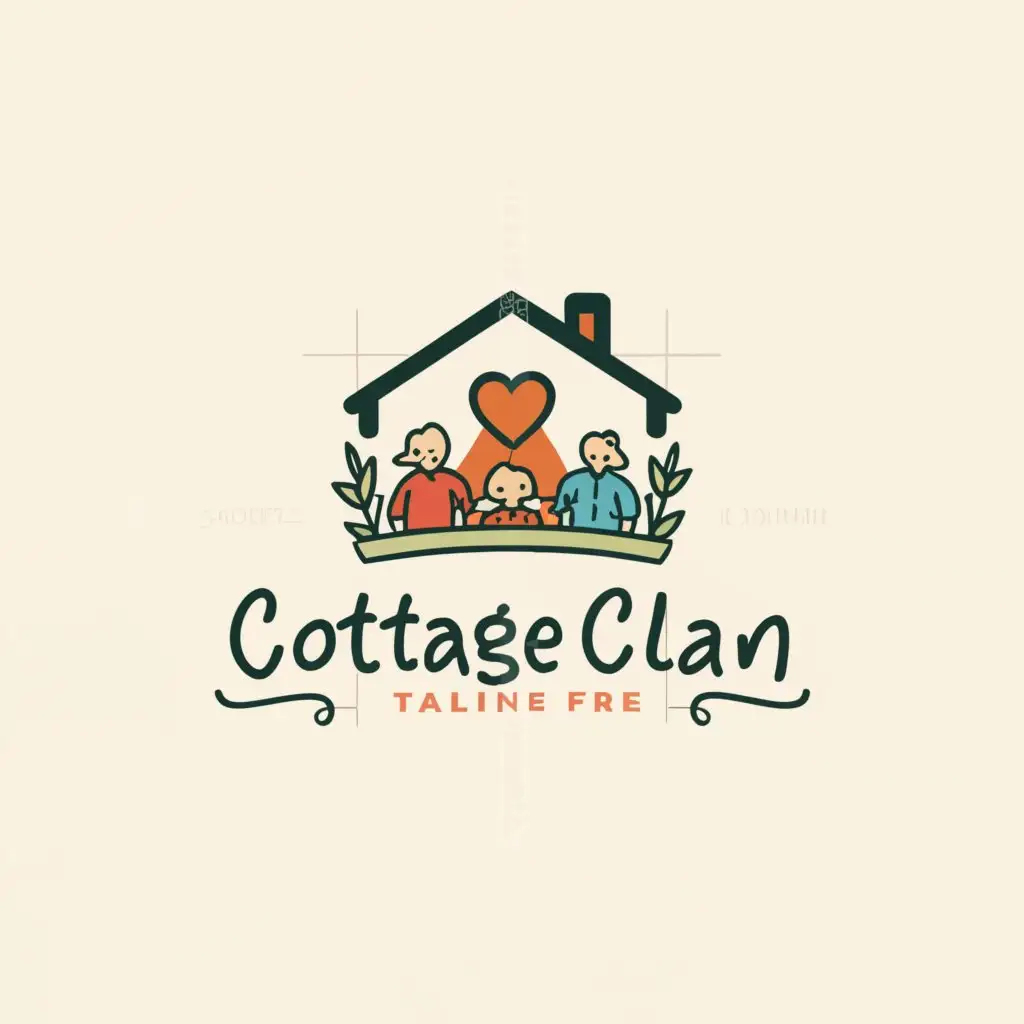 LOGO-Design-for-Cottage-Clan-House-People-Symbol-in-Home-Family-Industry