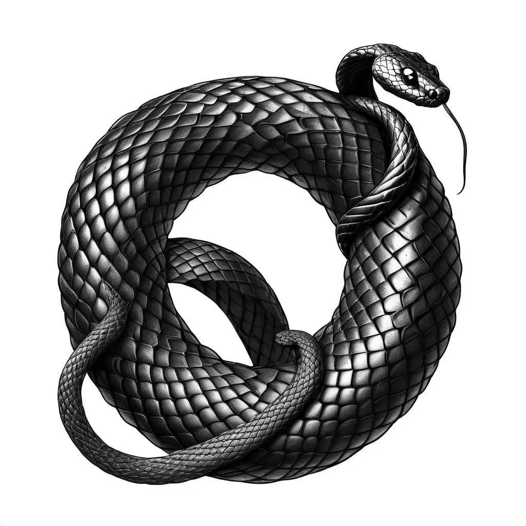 черная буква S в виде черного эскиза змеи на белом фоне