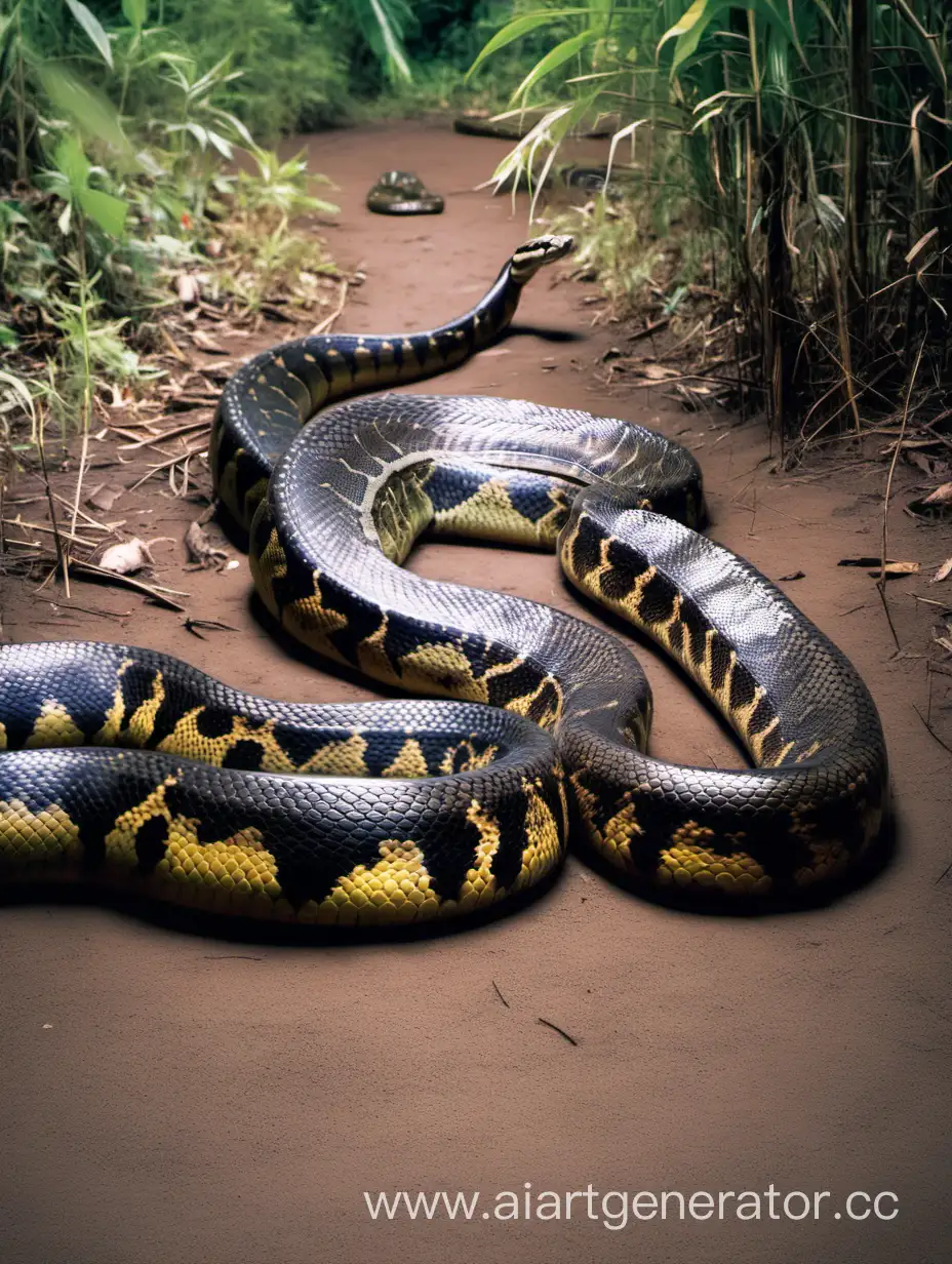 Massive-Anaconda-Slithering-on-the-Ground