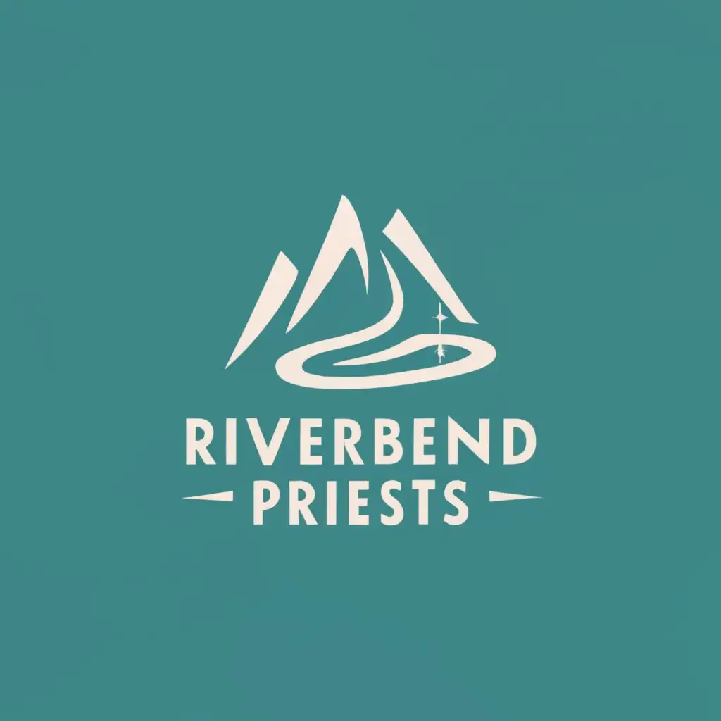 logo, mountain, river, with the text "Riverbend Priests", typography, be used in Retail industry