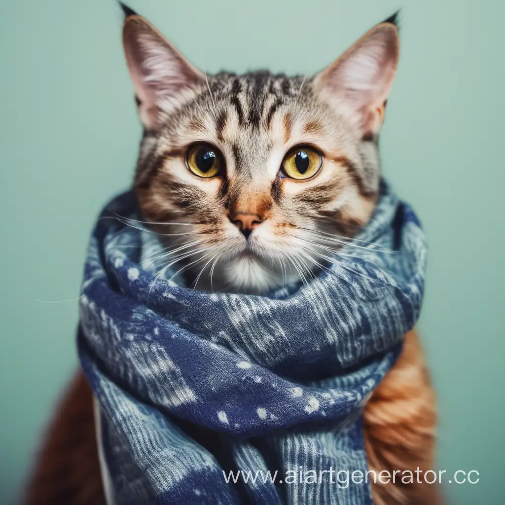 Adorable-Cat-Wearing-a-Cozy-Scarf