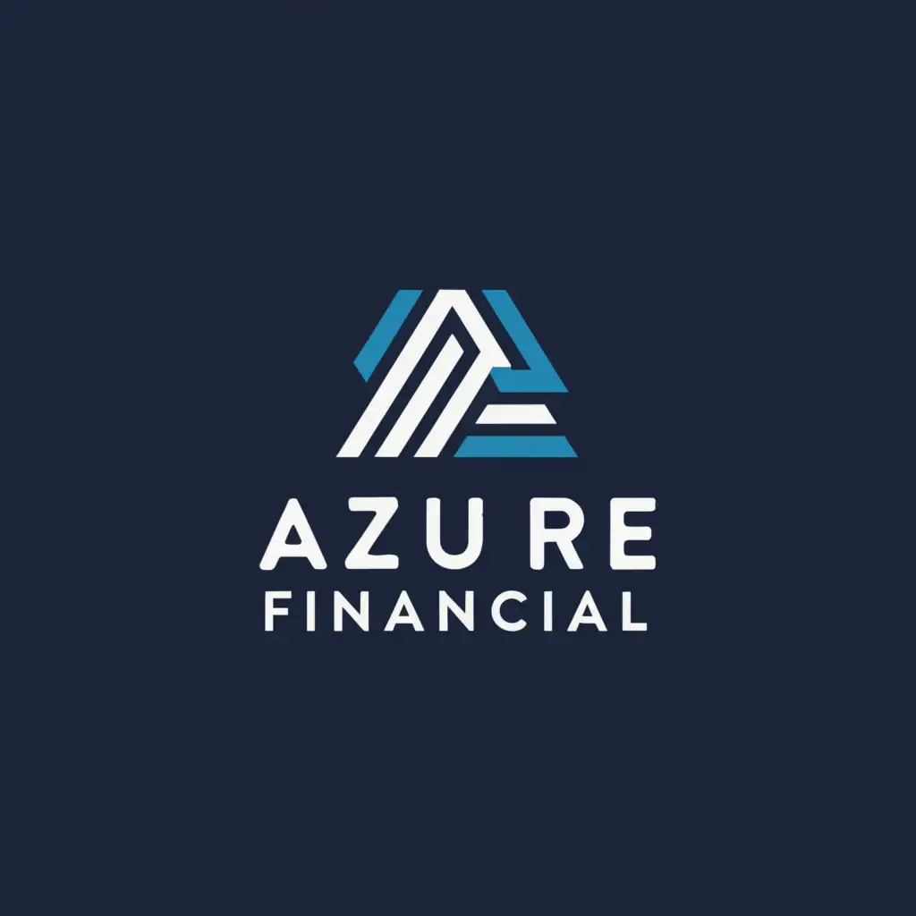 a logo design,with the text "Azure Financial", main symbol:Create a clean and professional logo for "Azure Financial," using White, Black, and Azure colors. Incorporate symbols of finance, like graphs or charts, and ensure the typography is modern and easy to read. The logo should reflect trustworthiness and expertise in pensions, investments, mortgages, and financial protection.,Moderate,be used in Finance industry,clear background