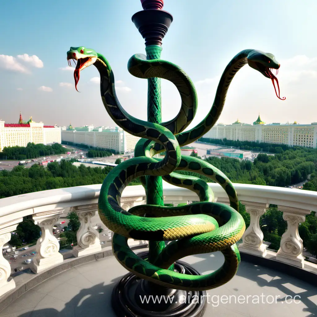 Три змеи на гелике с кальяном в Москве
