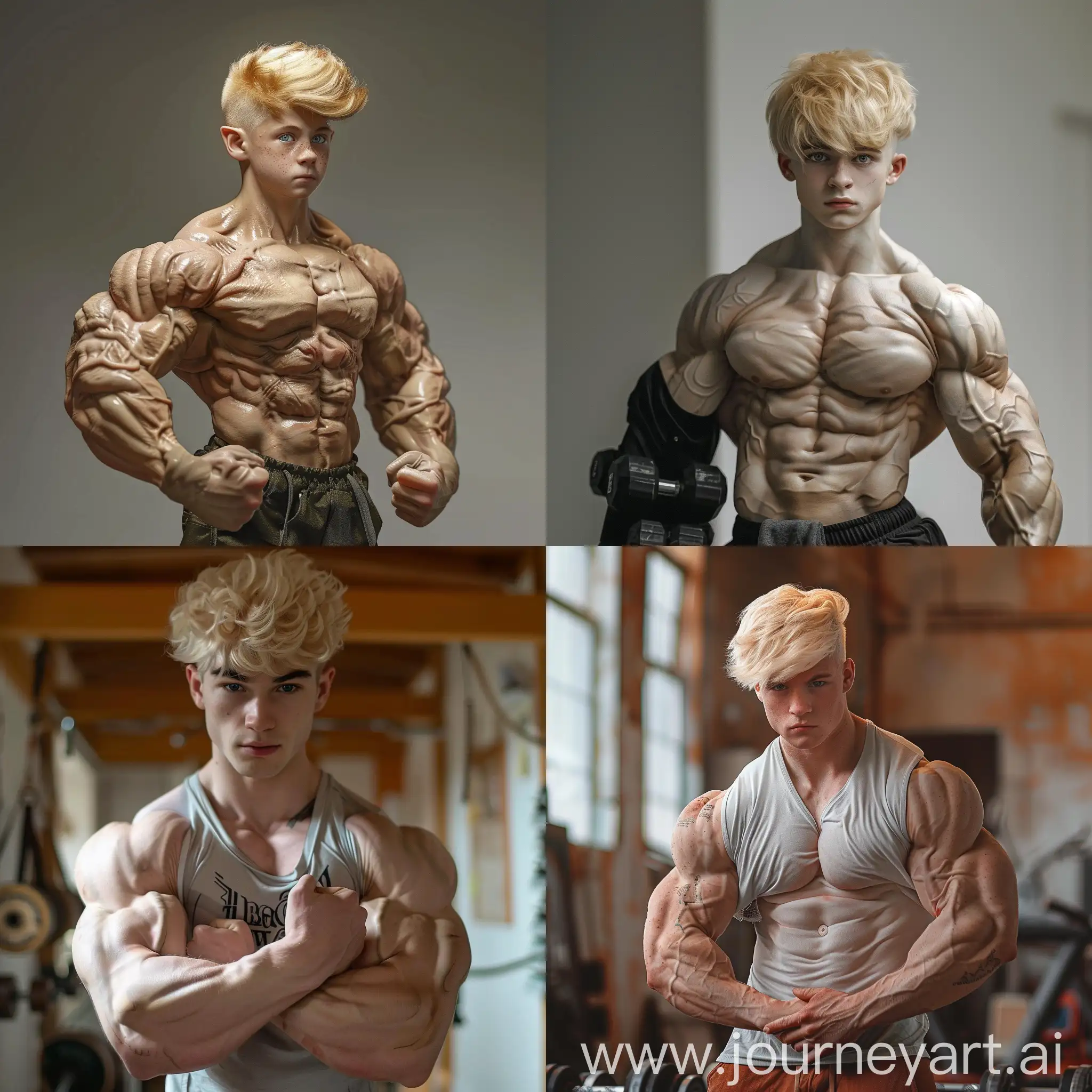 Blond-High-School-Guy-Transformation-into-Dwarf-Bodybuilder