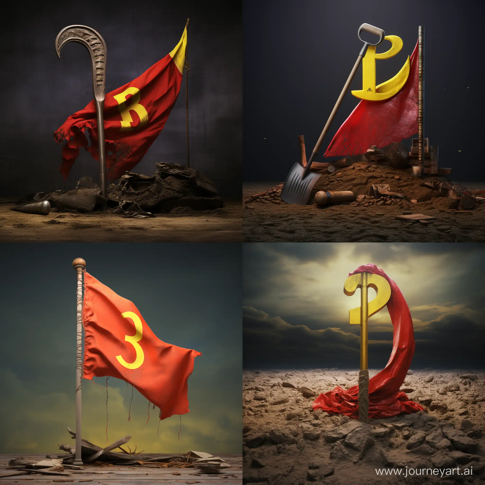 Symbolic-Red-Flag-with-Yellow-Sickle-and-Hammer-in-8K
