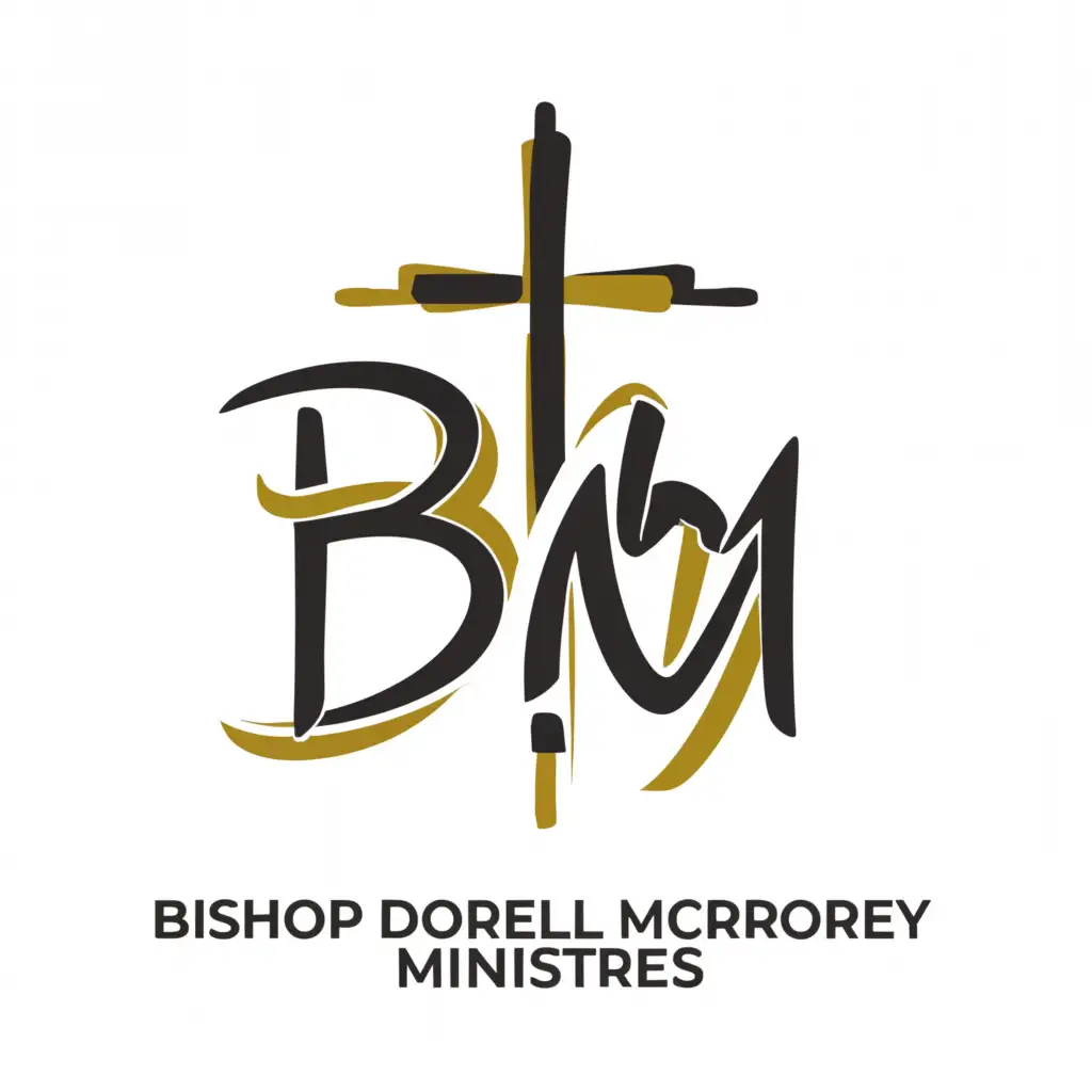 a logo design,with the text "BDM Ministries", main symbol:Bishop Dorell McCroery Ministries,complex,be used in Internet industry,clear background