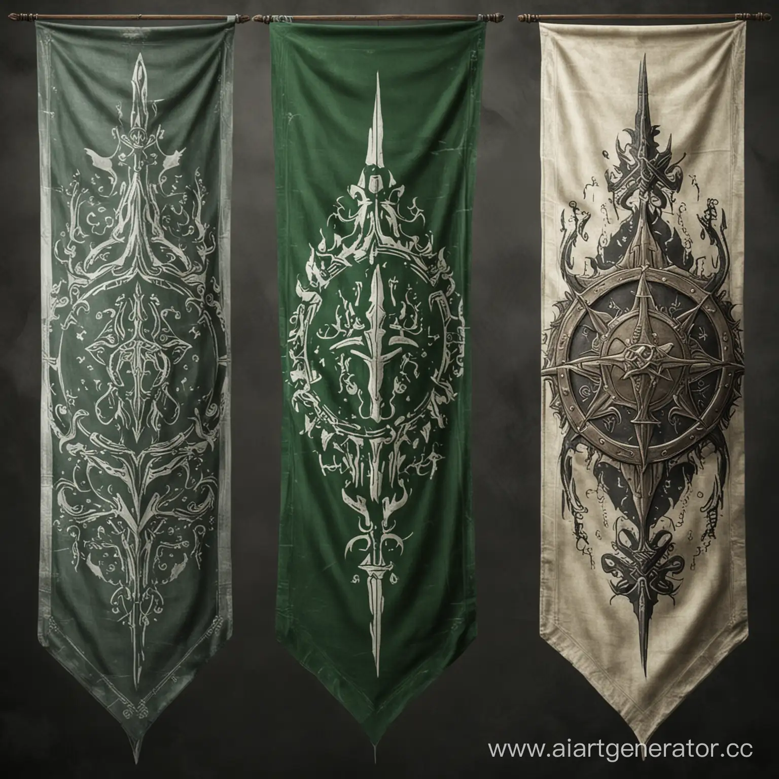 Morrowind-and-Skyrim-Provincial-Banner-in-Gray-White-and-Green