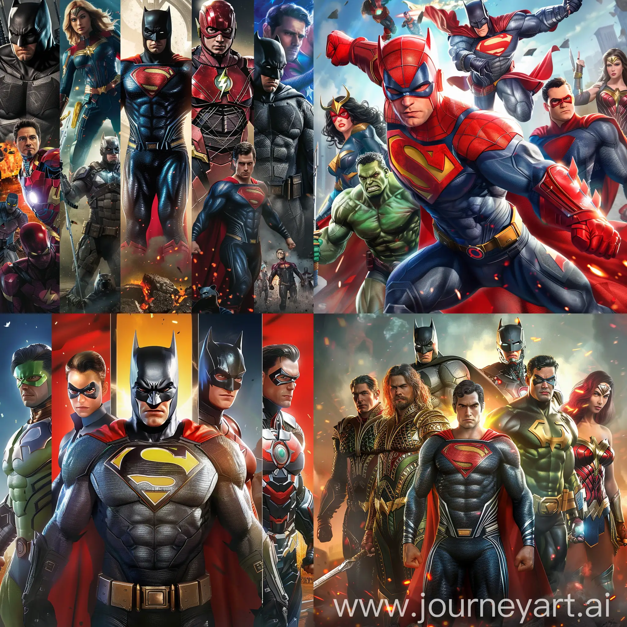An image of a compilation of superhero offline games suitable for YouTube background size