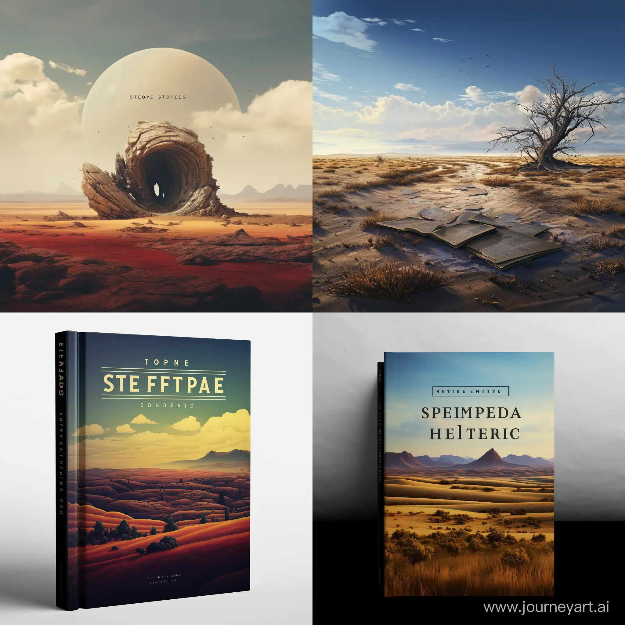 Vibrant-Steppe-Landscape-with-Creative-Books-Cover