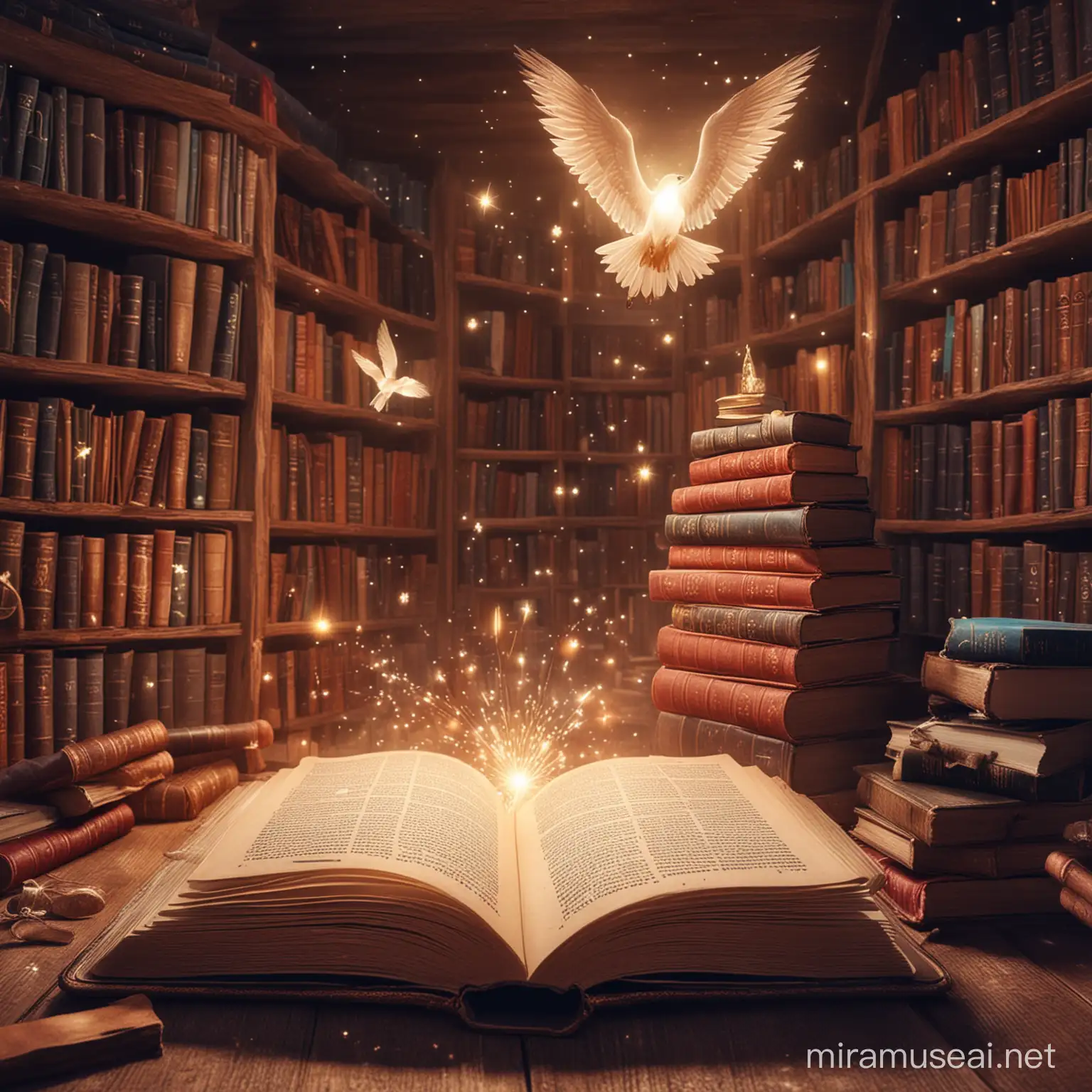 Enchanted Books Casting Spellbinding Glow