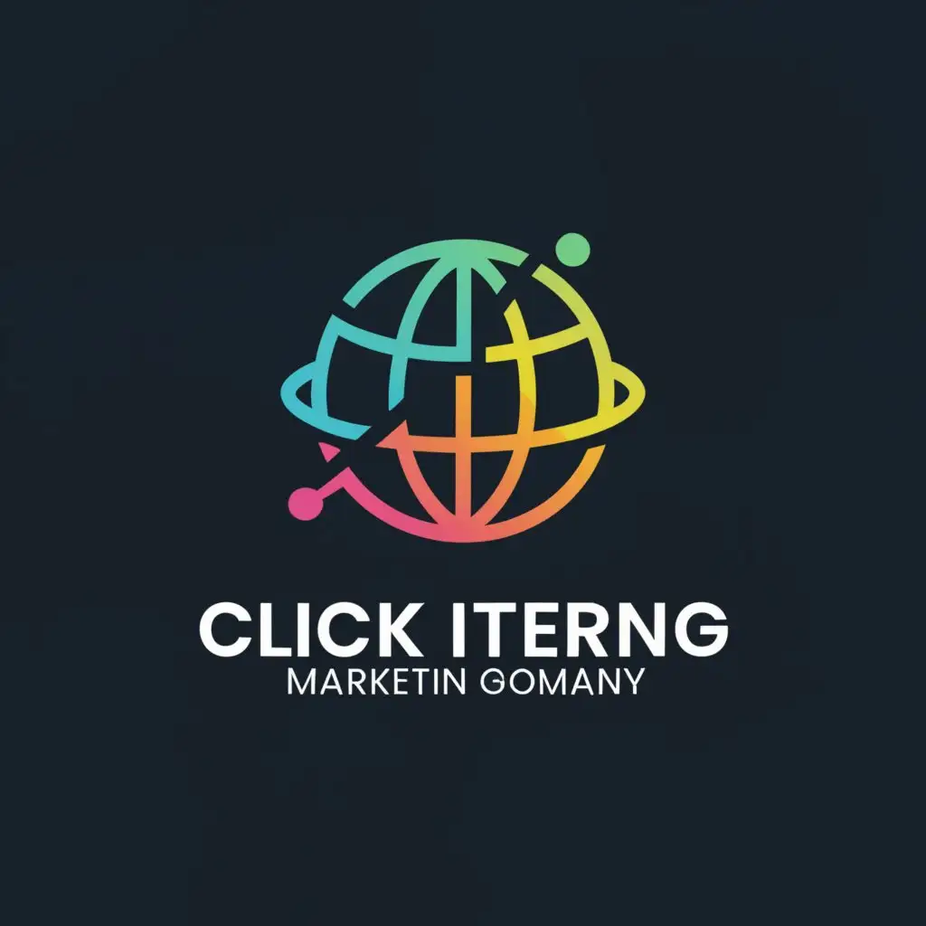 a logo design, with the text 'IT SEO marketing Company', main symbol: click globe, Moderate, be used in Technology industry, clear background, white text in black and bold logo on left, text on right