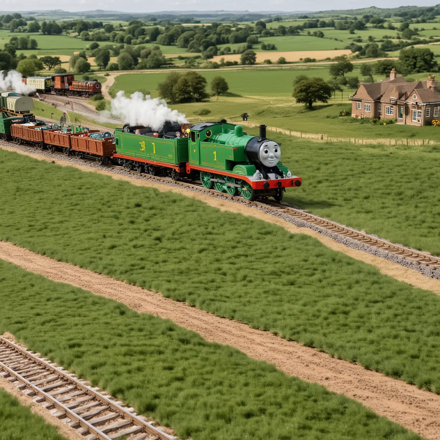 Emily from Thomas and Friends Driving in Spacious Countryside