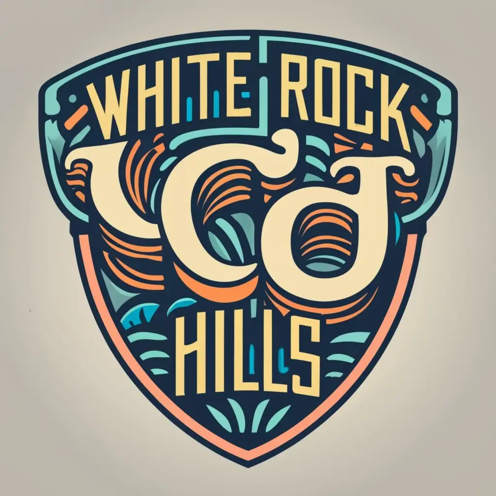 logo, library, art nouveau, shield, with the text "White Rock Hills", typography, be used in Entertainment industry