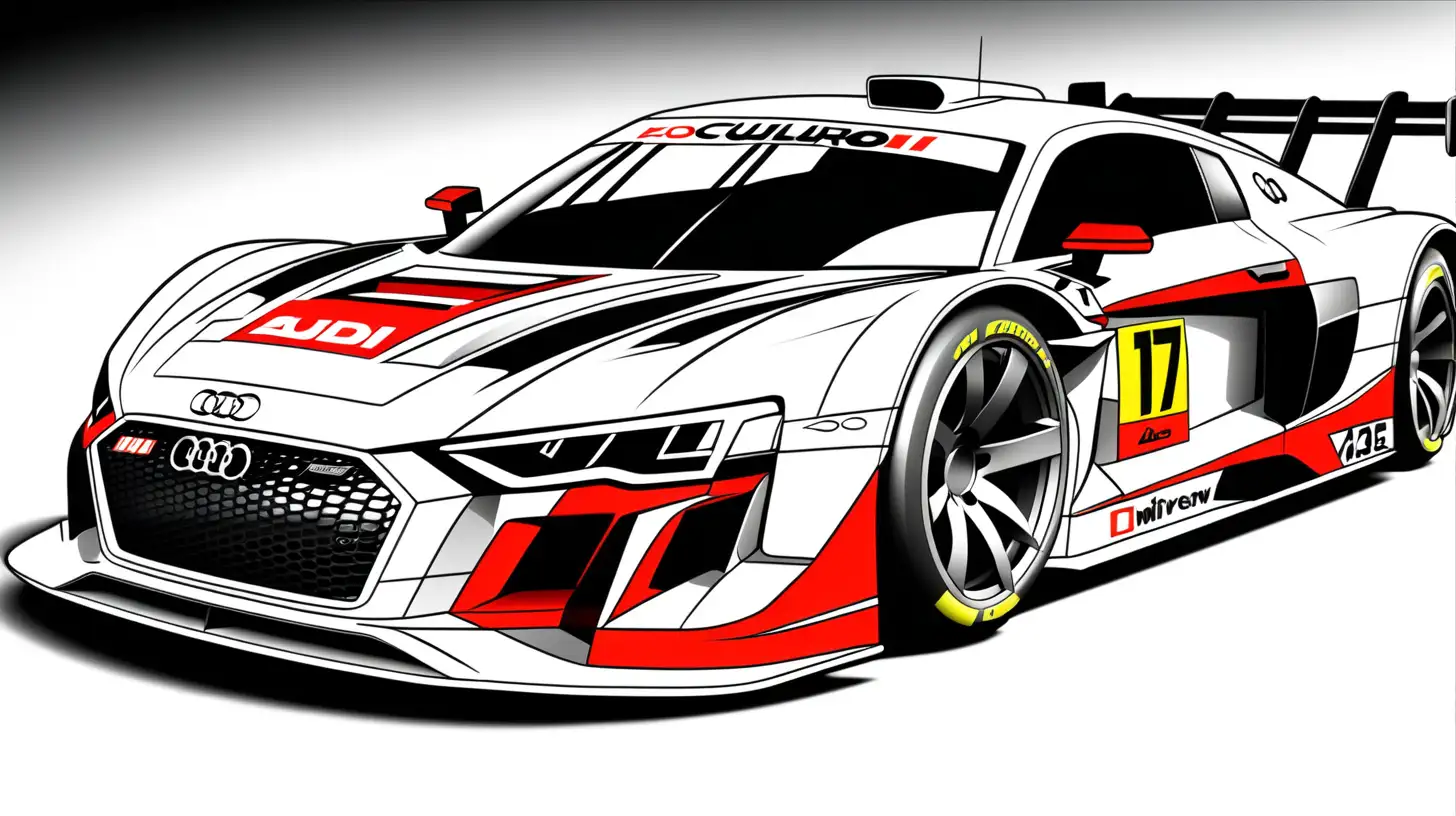Modified audi racecar colouring page