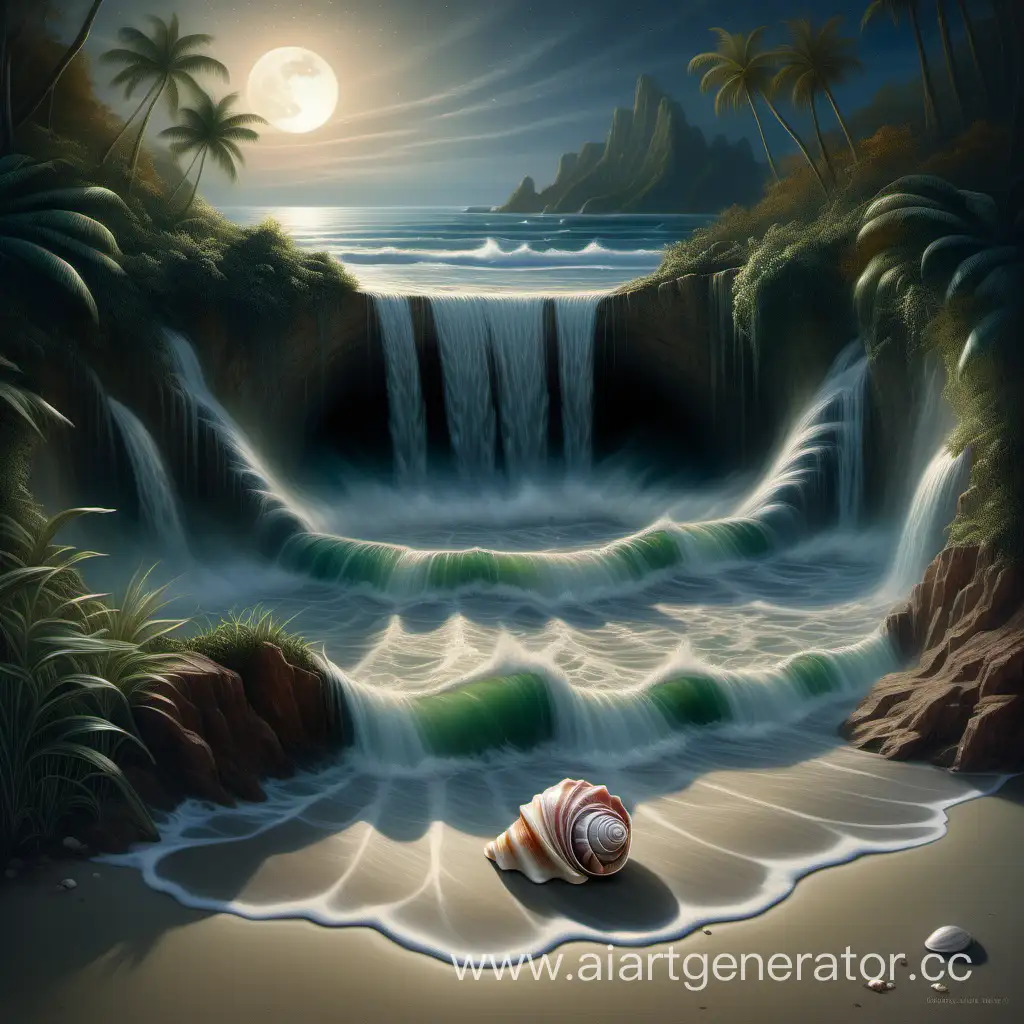 Surreal-Jungle-Landscape-in-Moonlit-Cockleshell-on-Beach