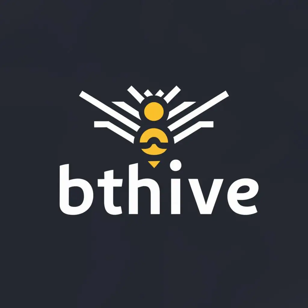 LOGO-Design-For-Bthive-Buzzing-Bee-Emblem-on-a-Clear-Background