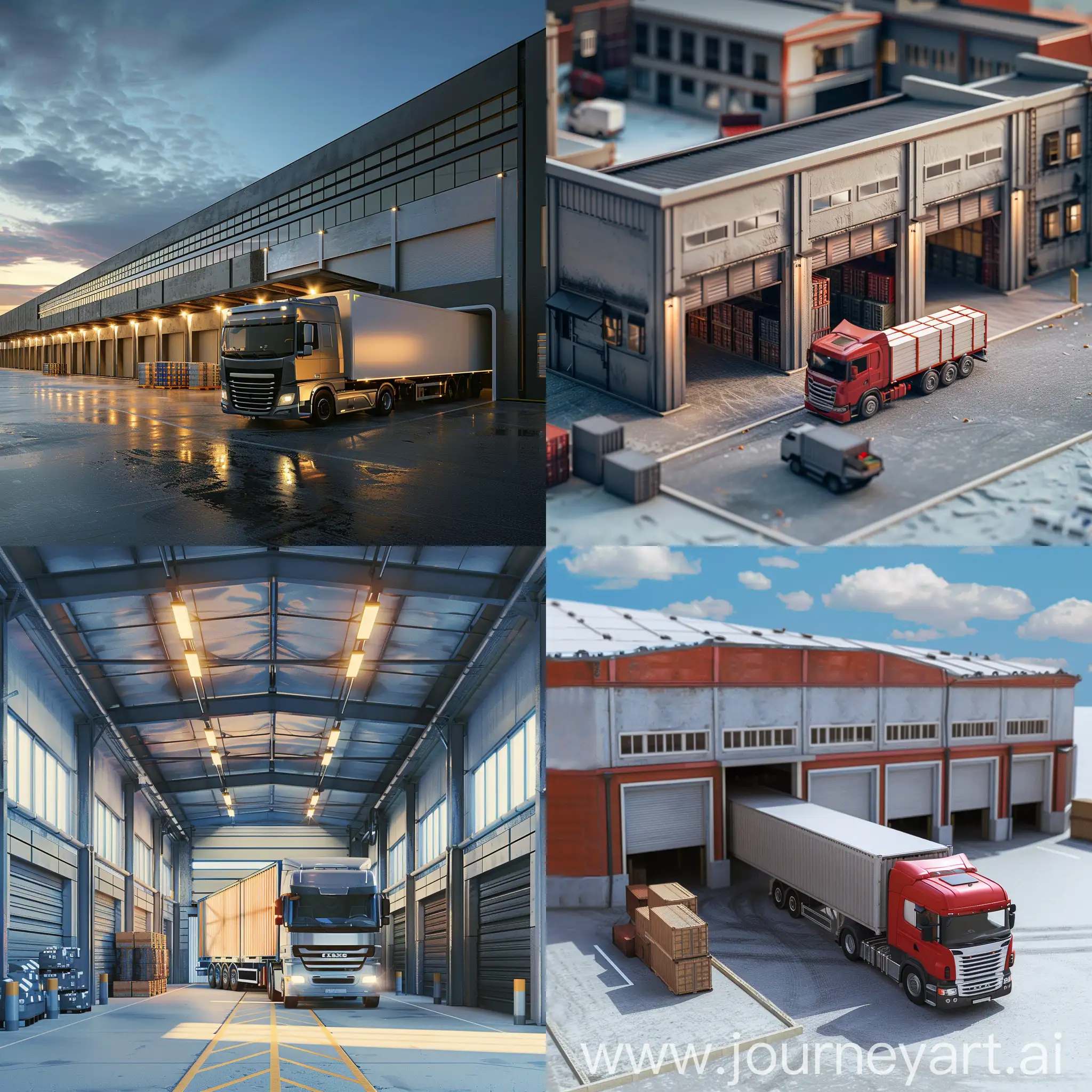NEW REALISTIC CARGO WAREHOUSE WITH TRUCK