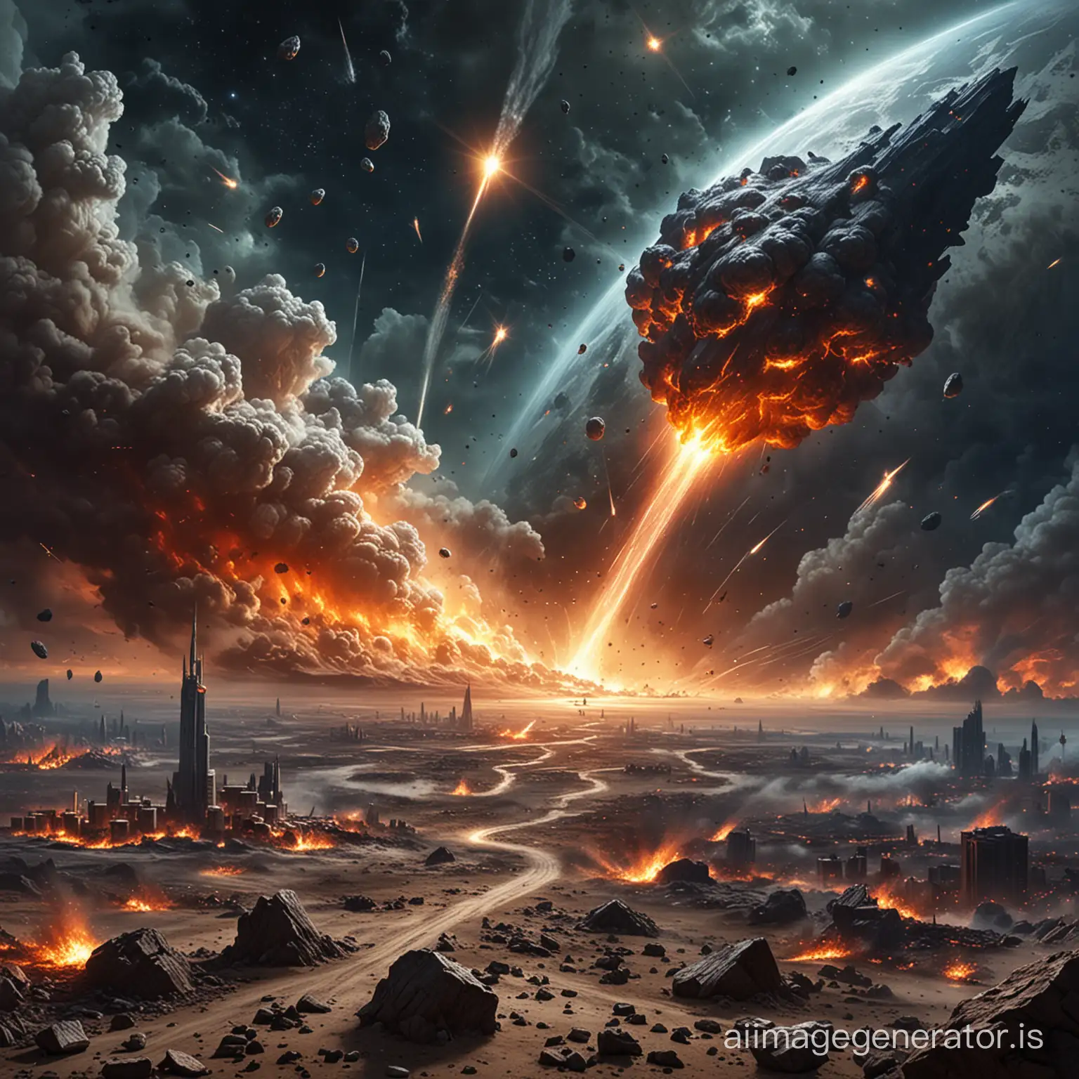 Apocalyptic-Scene-Meteor-Shower-Devastating-Earth