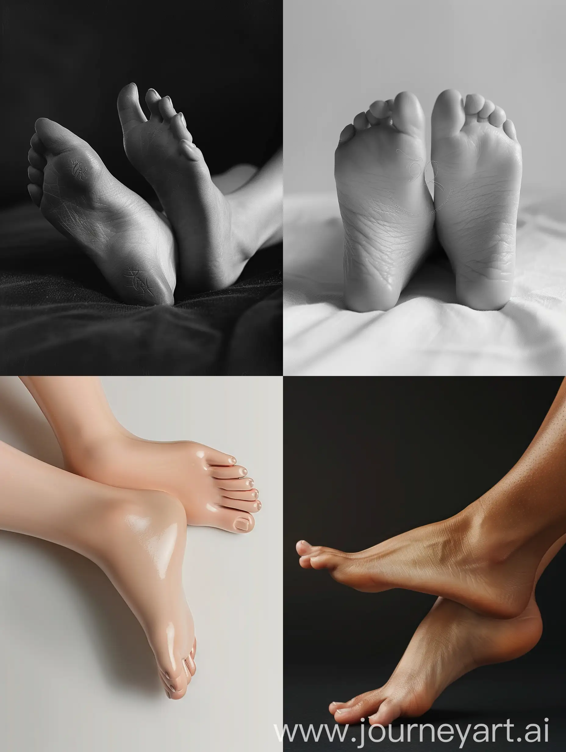 Красивые утонченные женские ноги (ступни) крупным планом. Реалистичное изображение 