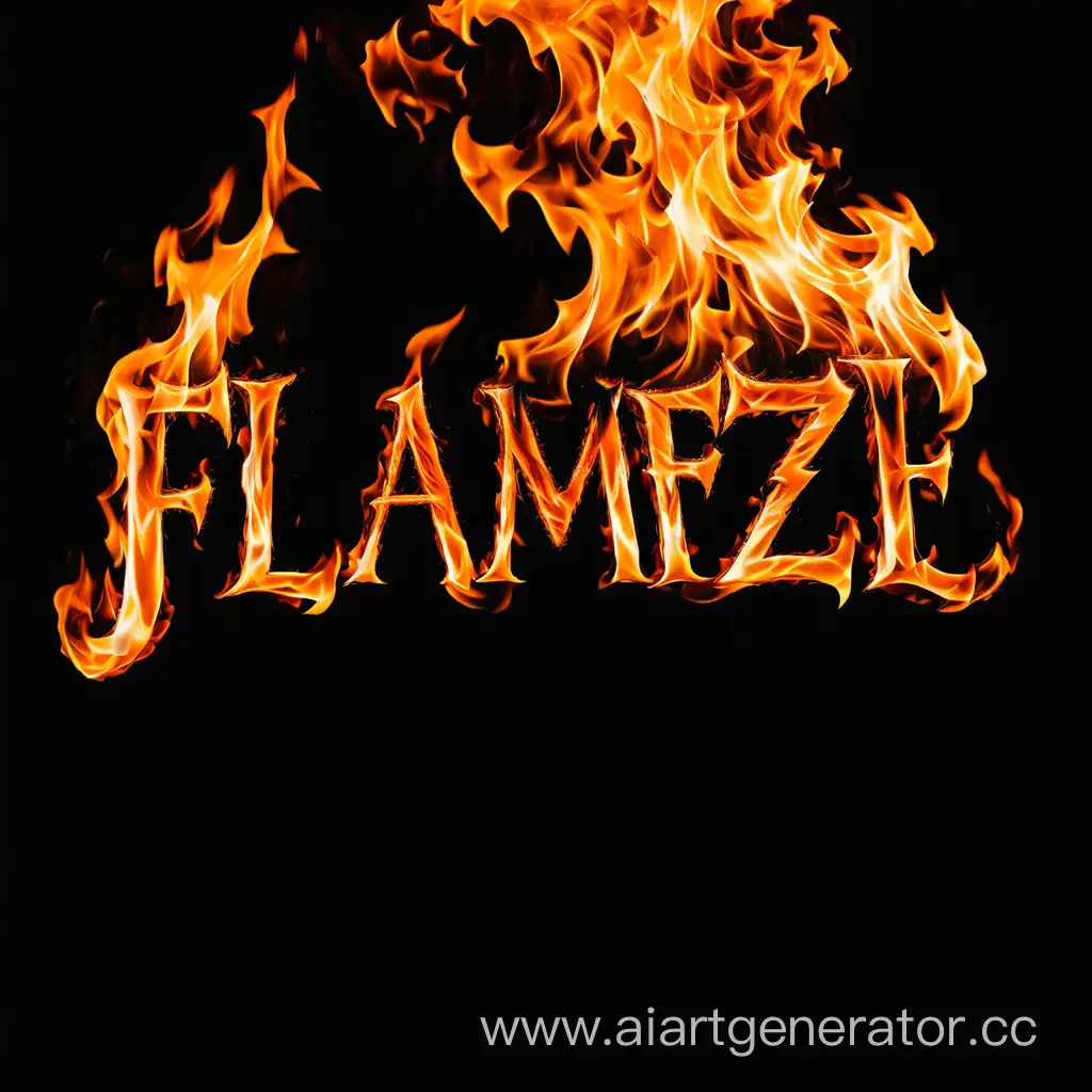 огонь на чёрном фоне с надписью FLAMEzi