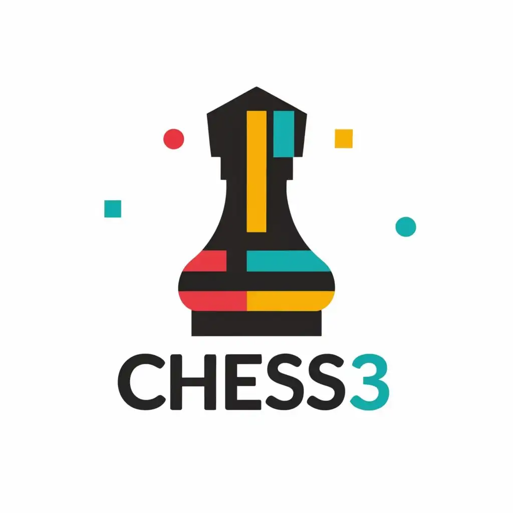 logo, chess piece and blockchain, with the text "chess3", typography, be used in Technology industry