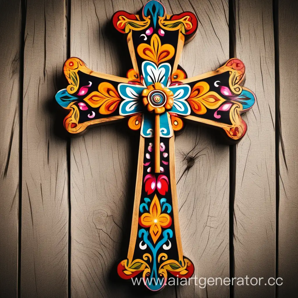 Mexican-Style-Wooden-Cross-Traditional-Religious-Symbol-in-Rustic-Setting