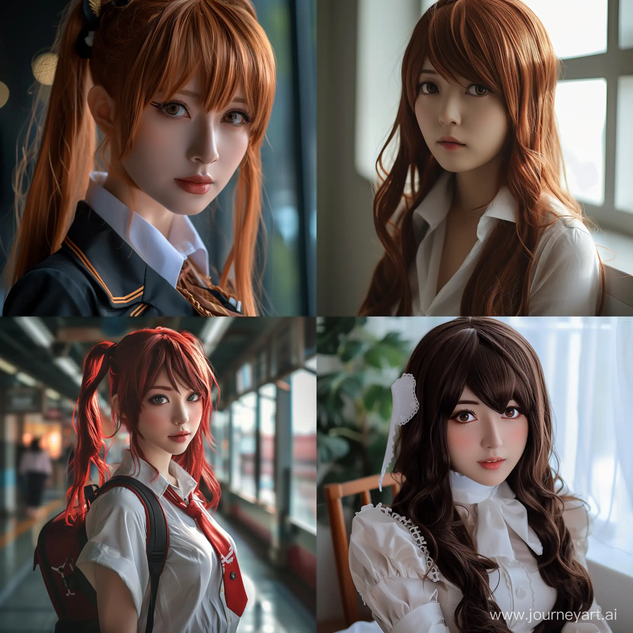 Create a real gril cosplay of character "Kurise Makise" from anime or manga, 4K, very detailed. 