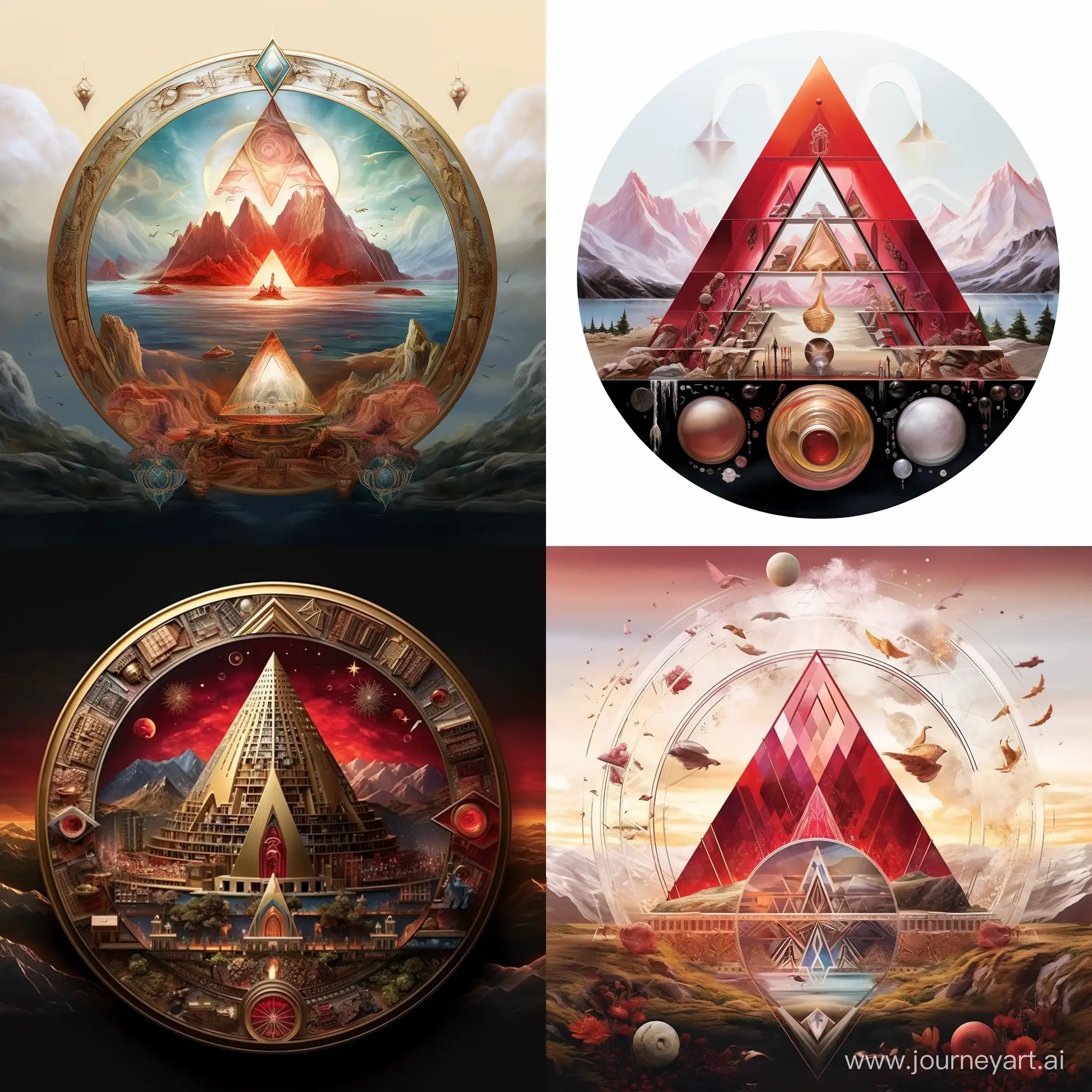 логотип круглый   ... изначальная сущность проявленного мира... царство минералов ... рубин на вершине пирамиды...  в основании бериллы, авгаты ,халцедонн  и гранат
