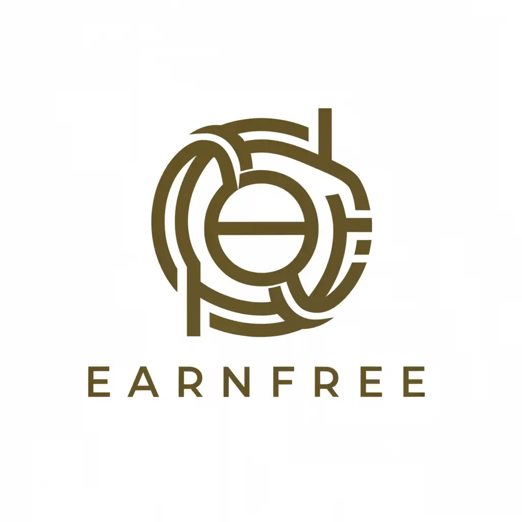 a logo design,with the text "EarnFree", main symbol:'E' and 'F' interlooped with money signs around,Moderate,clear background