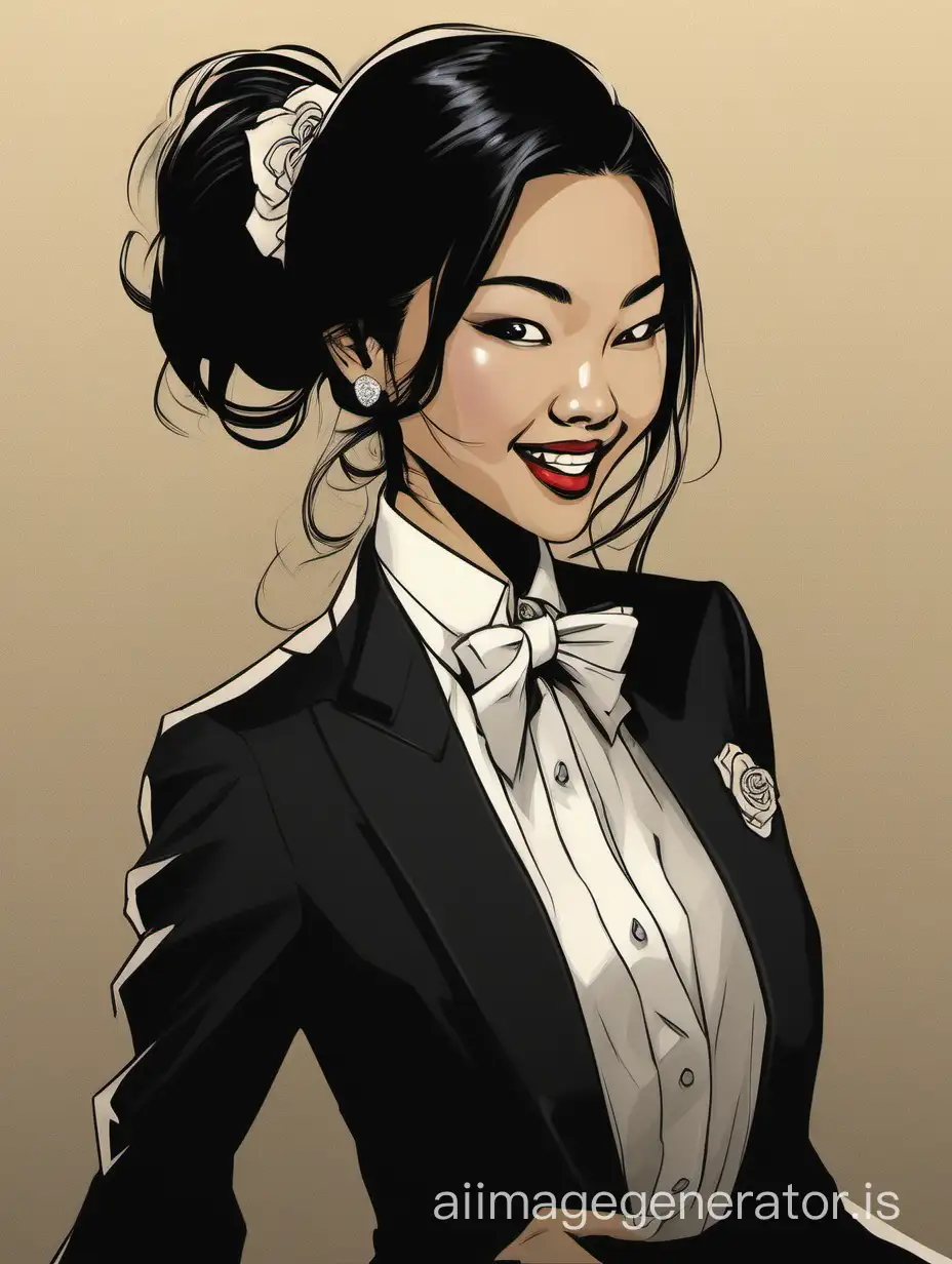 Elegant-Vietnamese-Woman-in-Tuxedo-in-a-Luxurious-Mansion