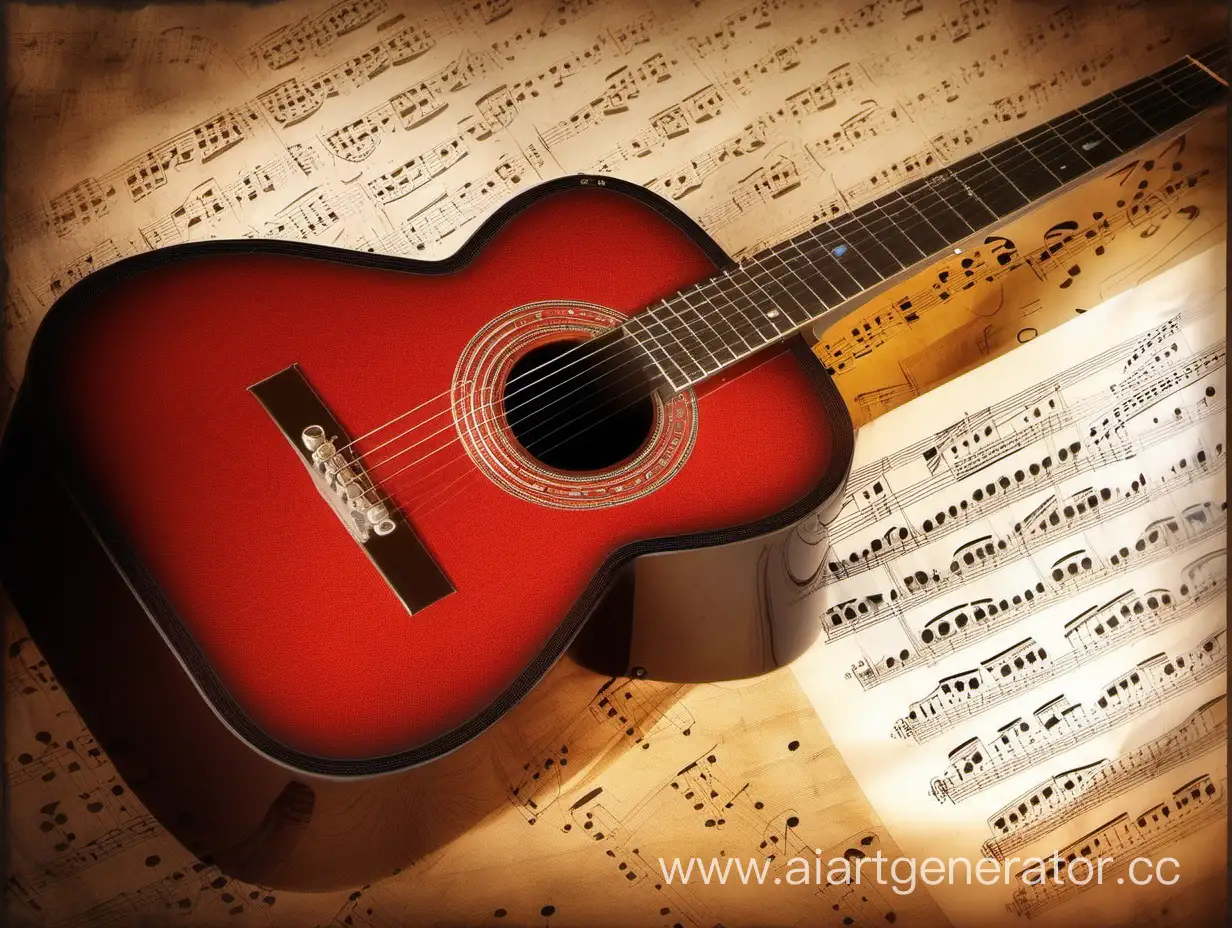 Elegant-Acoustic-Guitar-on-Musical-Notes-Background